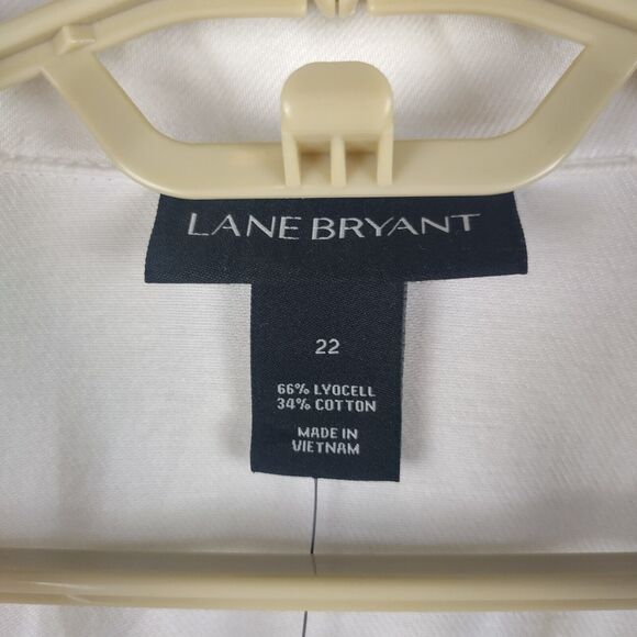Lane Bryant White Denim Jacket Lightweight Lyocell Cotton - Picture 3 of 8